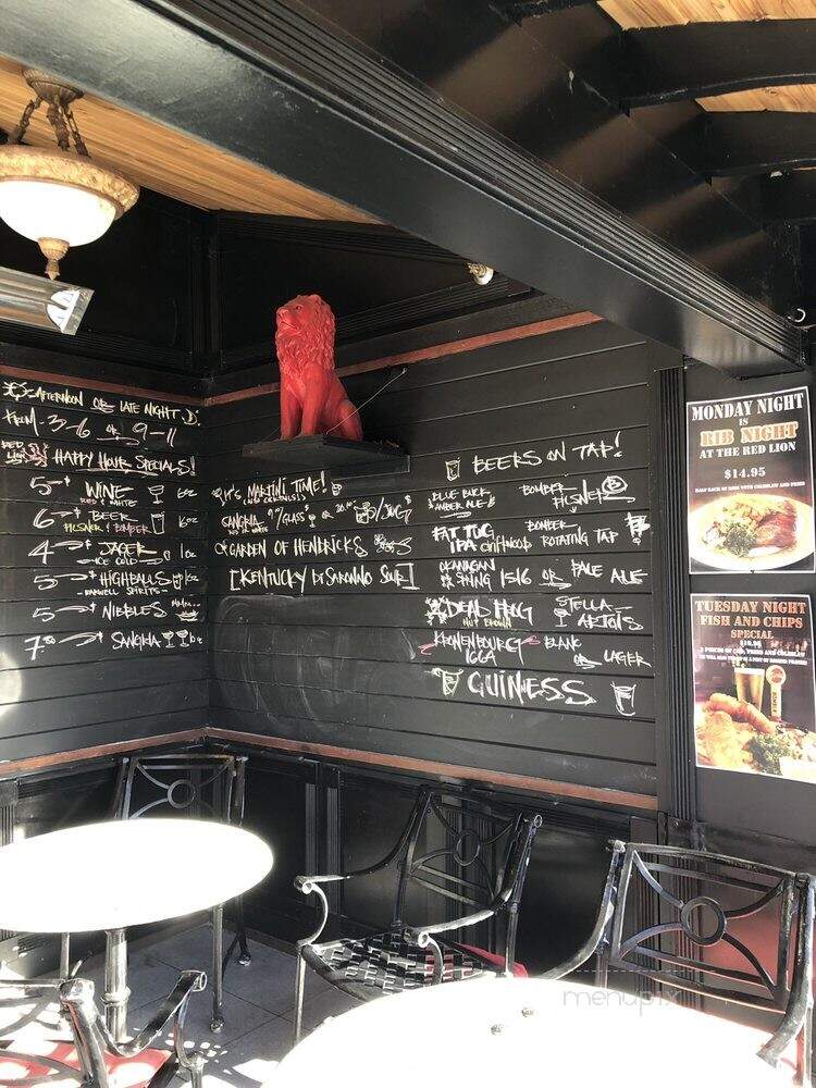 Red Lion Bar & Grill - West Vancouver, BC menu_pic