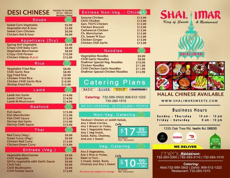 Shalimar Restaurant & Sweets - Iselin, NJ