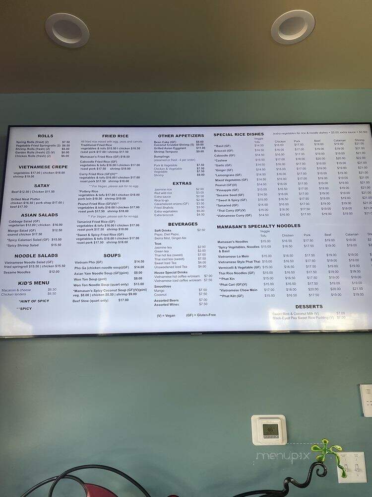Mamasan's Restaurant - Rochester, NY menu_pic