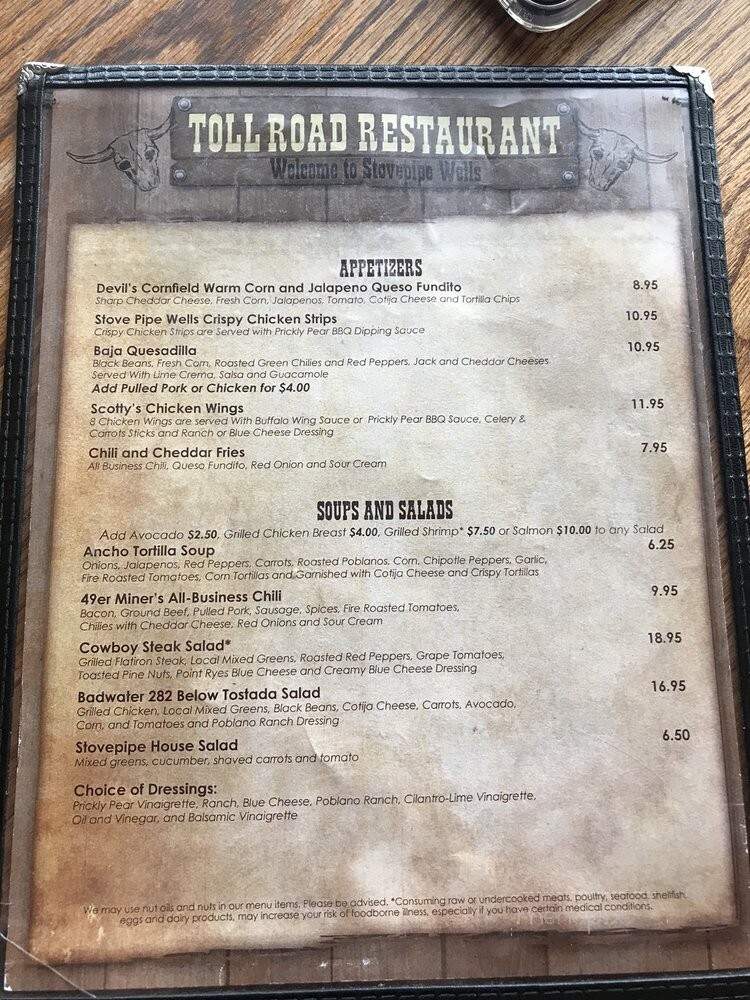 Badwater Saloon - Death Valley, CA menu_pic
