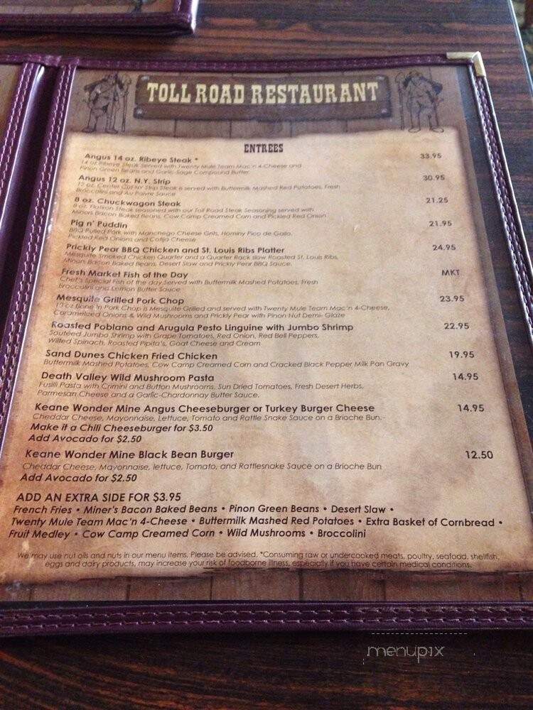 Badwater Saloon - Death Valley, CA menu_pic