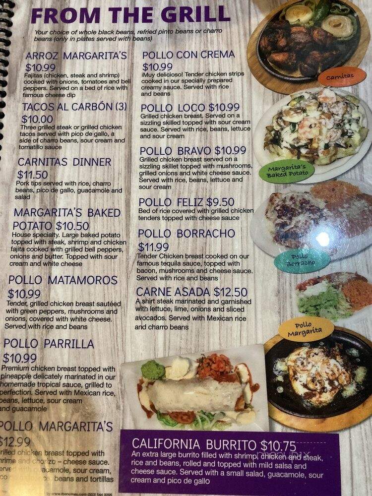 Margaritas Mexican Restaurant & Cantina - Murfreesboro, TN menu_pic