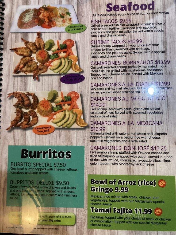 Margaritas Mexican Restaurant & Cantina - Murfreesboro, TN menu_pic