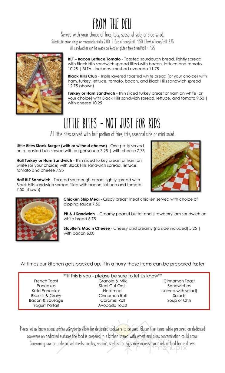 Black Hills Diner - Belle Fourche, SD menu_pic