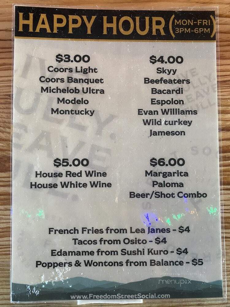 Freedom Street Social - Arvada, CO menu_pic