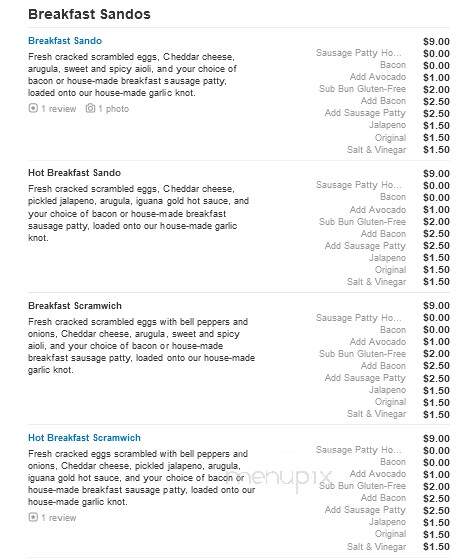 Sandos - Spokane, WA menu_pic