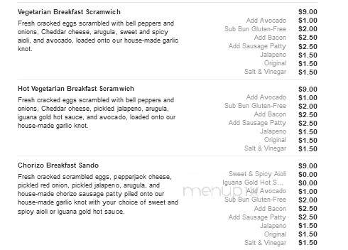 Sandos - Spokane, WA menu_pic