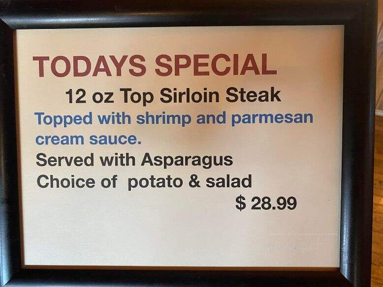 Bigfoot Restaurant - Willow Creek, CA menu_pic