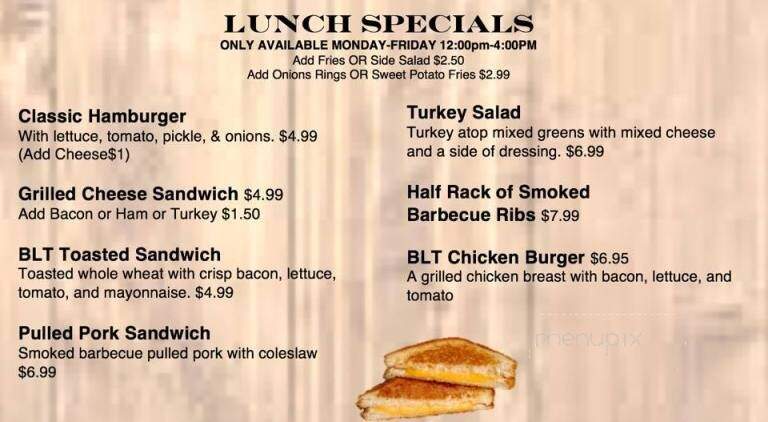 Bigfoot Restaurant - Willow Creek, CA menu_pic