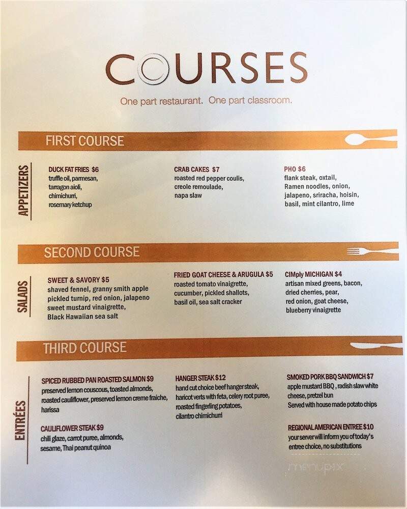 Courses Restaurant at Muskegon - Muskegon, MI menu_pic