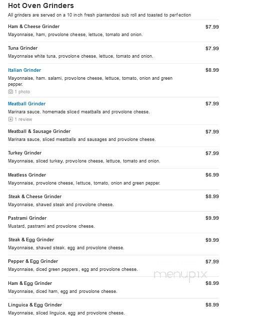 Venus II - Marshfield, MA menu_pic