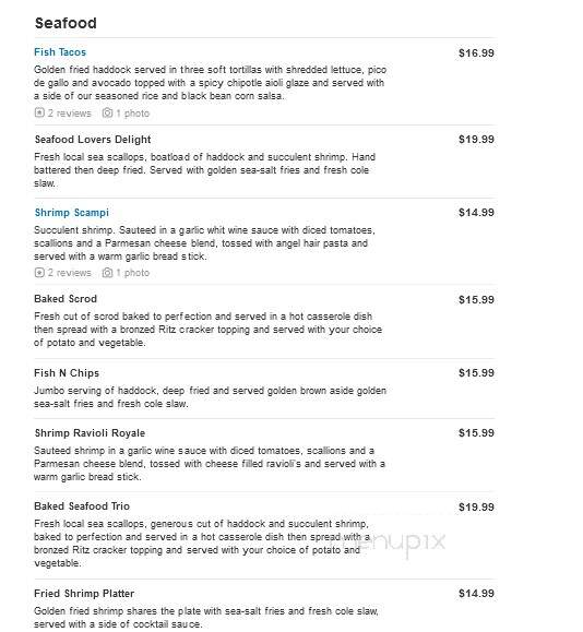 Venus II - Marshfield, MA menu_pic