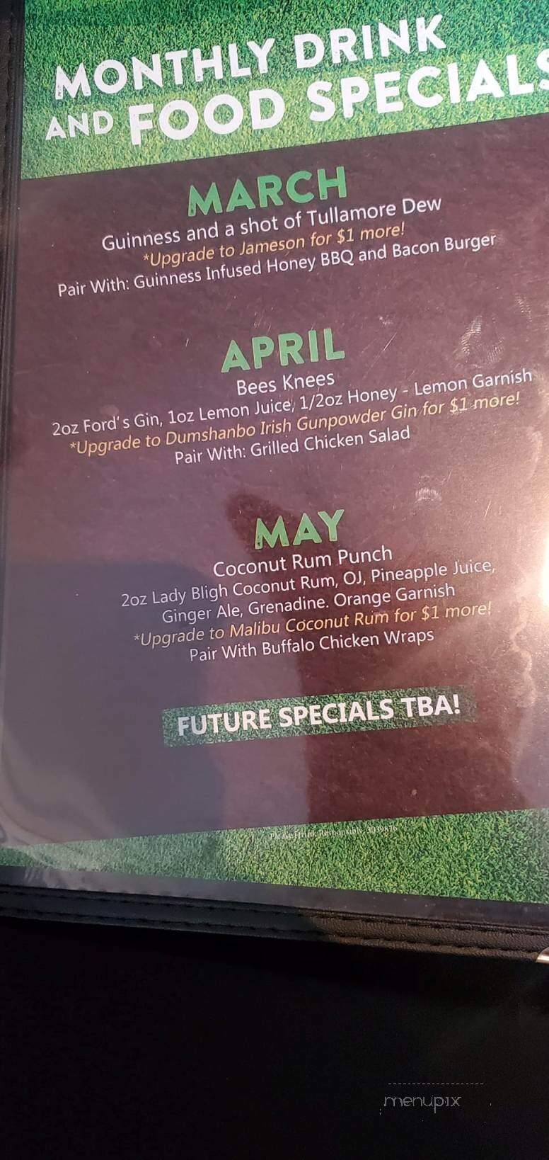 Trackside Lounge - Omaha, NE menu_pic