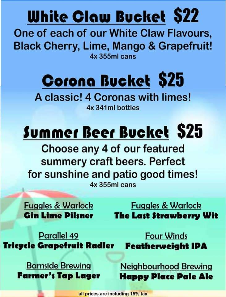 Sandcastle Bar & Grill - Surrey, BC menu_pic