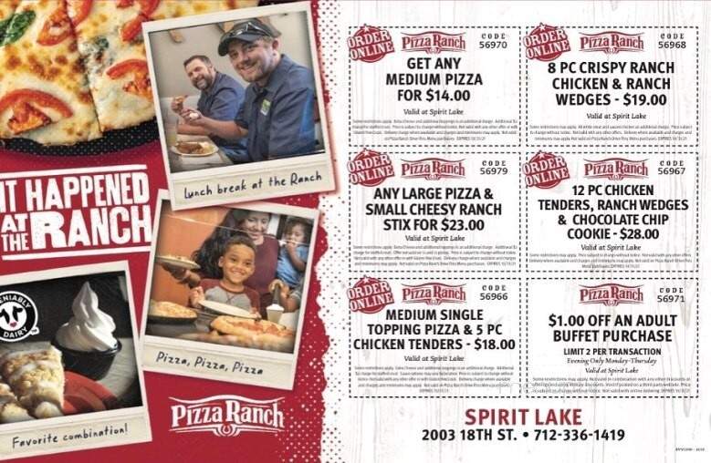 Pizza Ranch - Spirit Lake, IA menu_pic