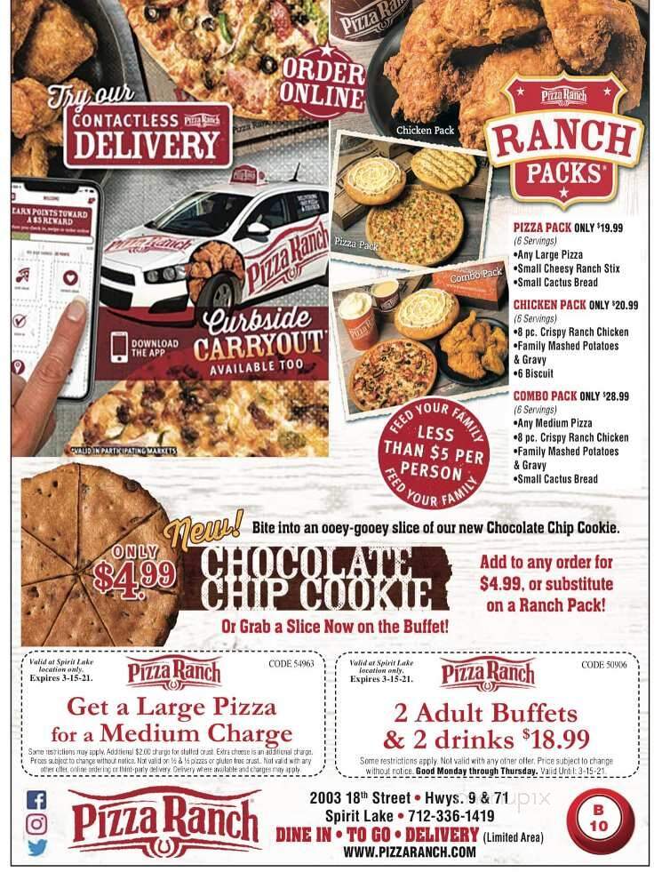 Pizza Ranch - Spirit Lake, IA menu_pic