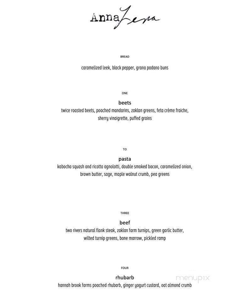 AnnaLena - Vancouver, BC menu_pic
