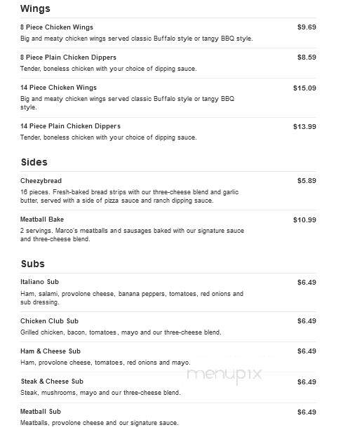 Marco's Pizza - Beaver Dam, WI menu_pic