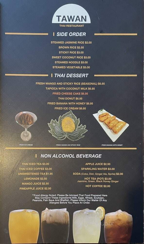 Tawan - Carlisle, PA menu_pic
