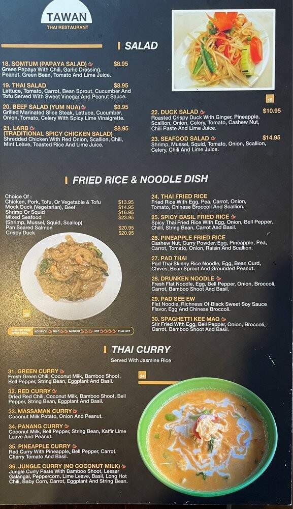 Tawan - Carlisle, PA menu_pic