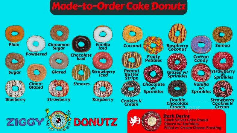 Ziggy Donutz - Gettysburg, PA menu_pic