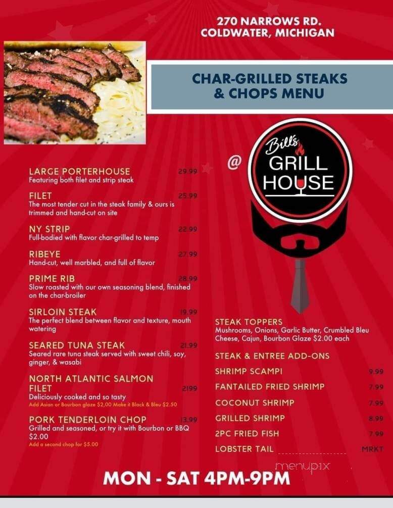 Bills Grill - Coldwater, MI menu_pic