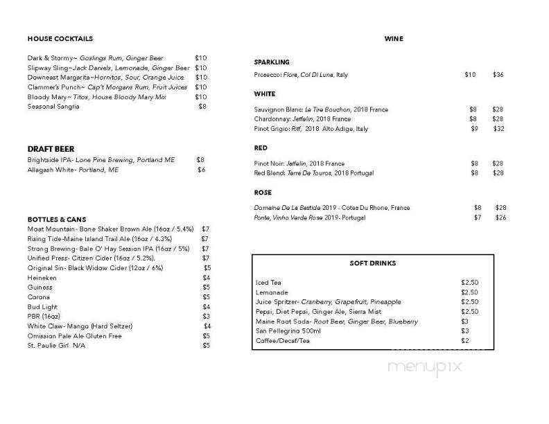 The Slipway Restaurant - Thomaston, ME menu_pic