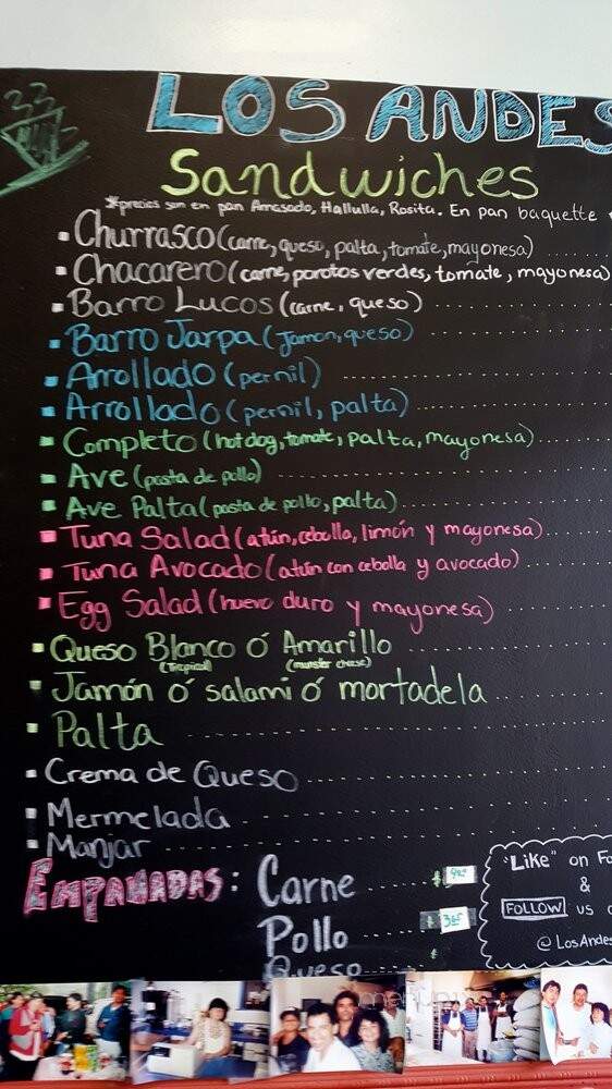 Los Andes Bakery - Sleepy Hollow, NY menu_pic