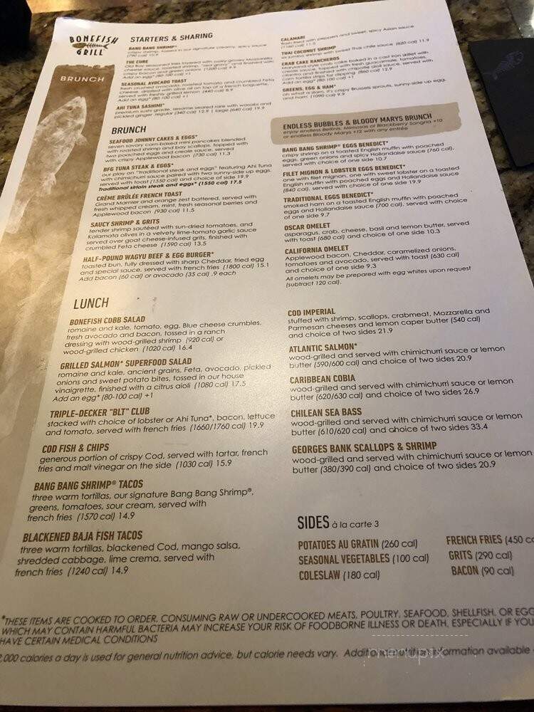 Bonefish Grill - Boynton Beach, FL menu_pic