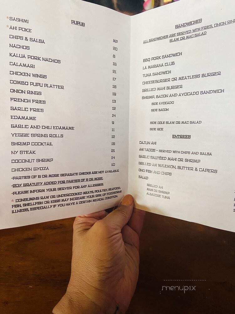 La Mariana Restaurant & Bar - Honolulu, HI menu_pic