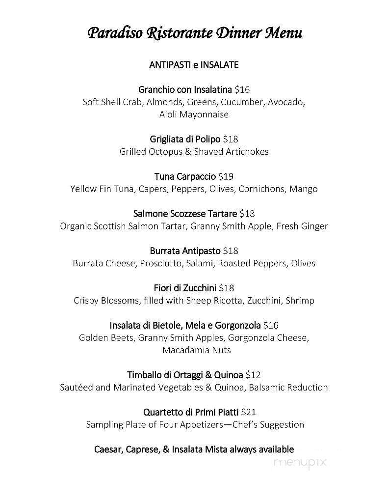 Paradiso Restaurant - Lake Worth, FL menu_pic