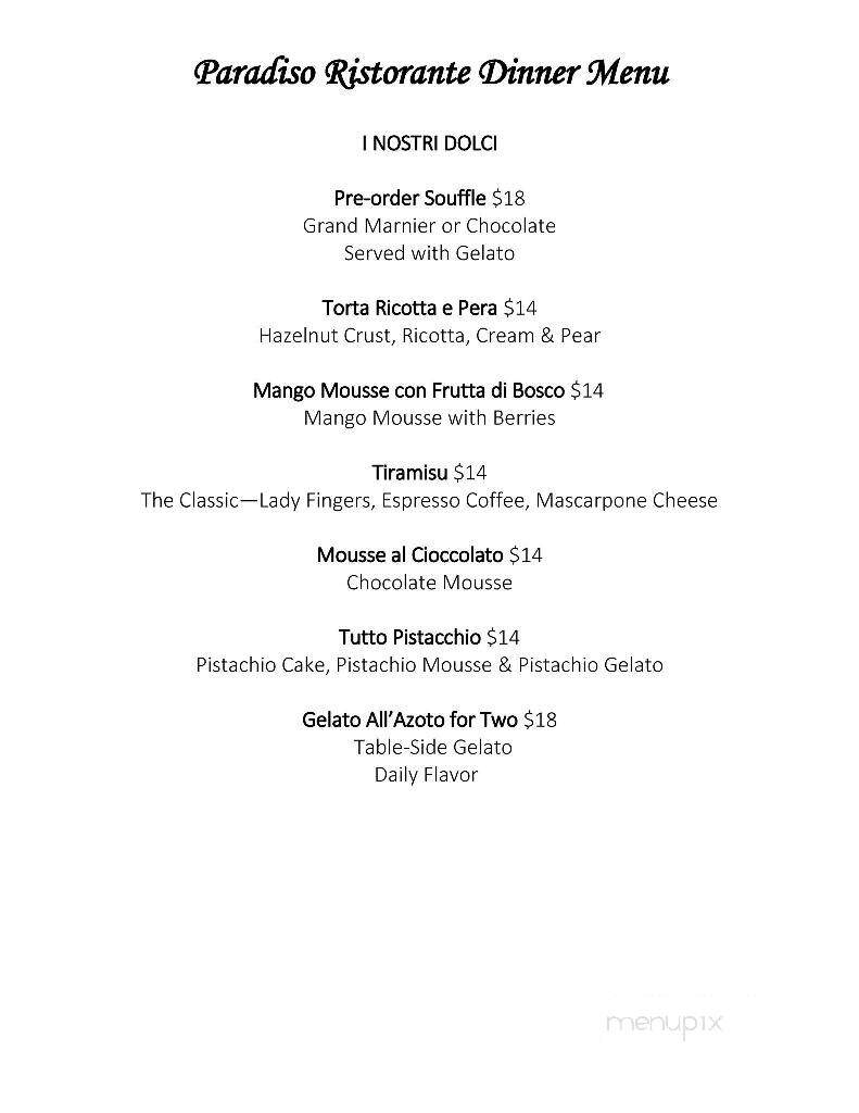 Paradiso Restaurant - Lake Worth, FL menu_pic