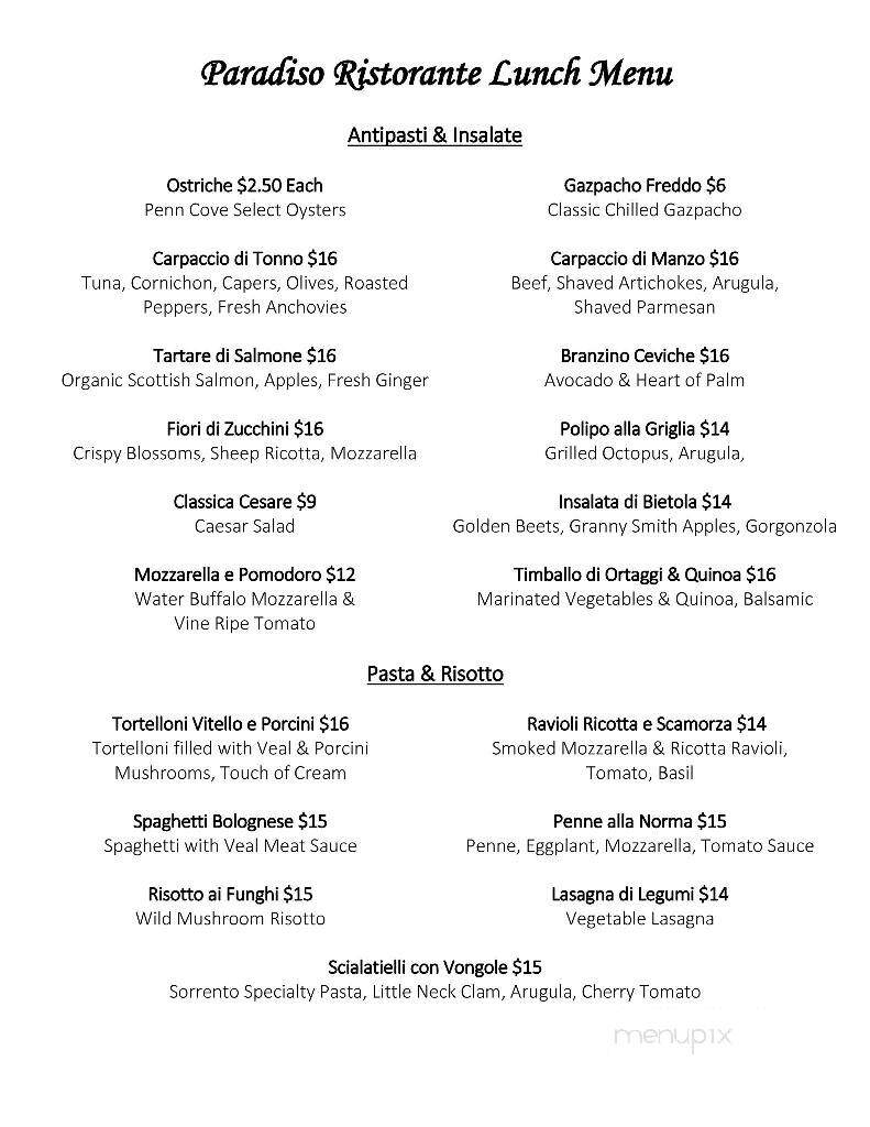 Paradiso Restaurant - Lake Worth, FL menu_pic