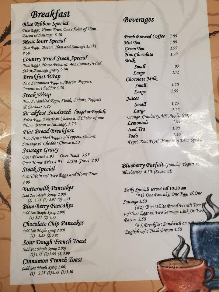 Blue Ribbon Diner - Montour Falls, NY menu_pic