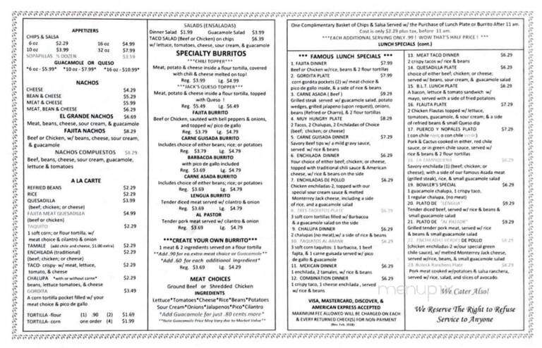 Leal's - Waco, TX menu_pic