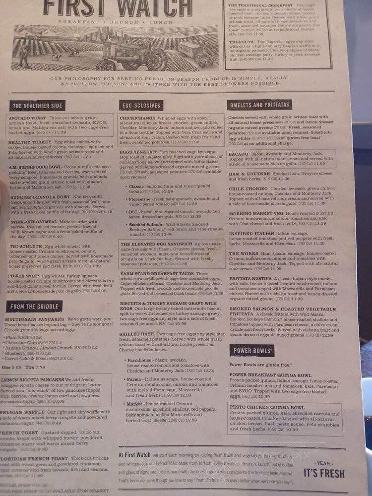 First Watch - Murrysville, PA menu_pic