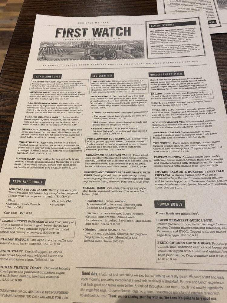 First Watch - Murrysville, PA menu_pic