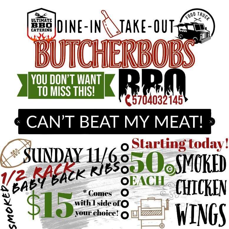 Butcher Bob's BBQ - Mountain Top, PA menu_pic