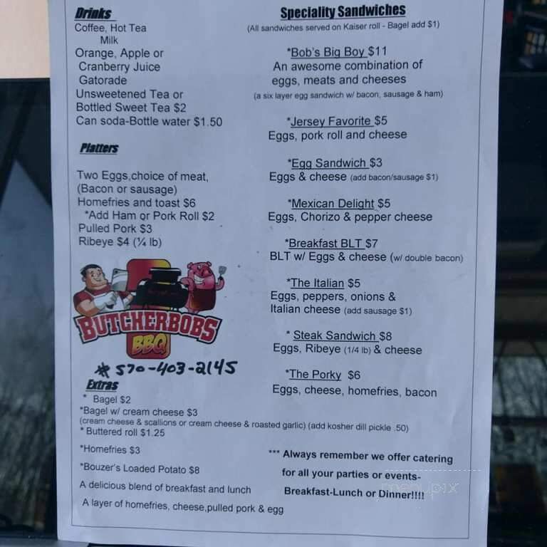 Butcher Bob's BBQ - Mountain Top, PA menu_pic