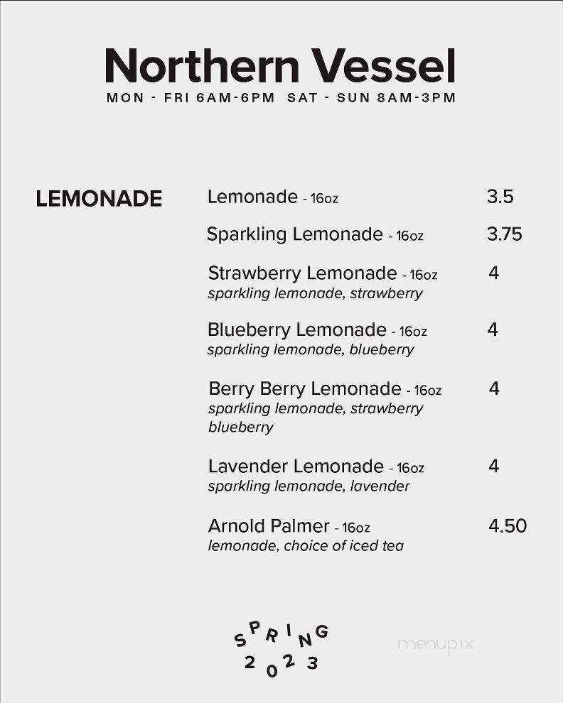 Northern Vessel Coffee - Des Moines, IA menu_pic