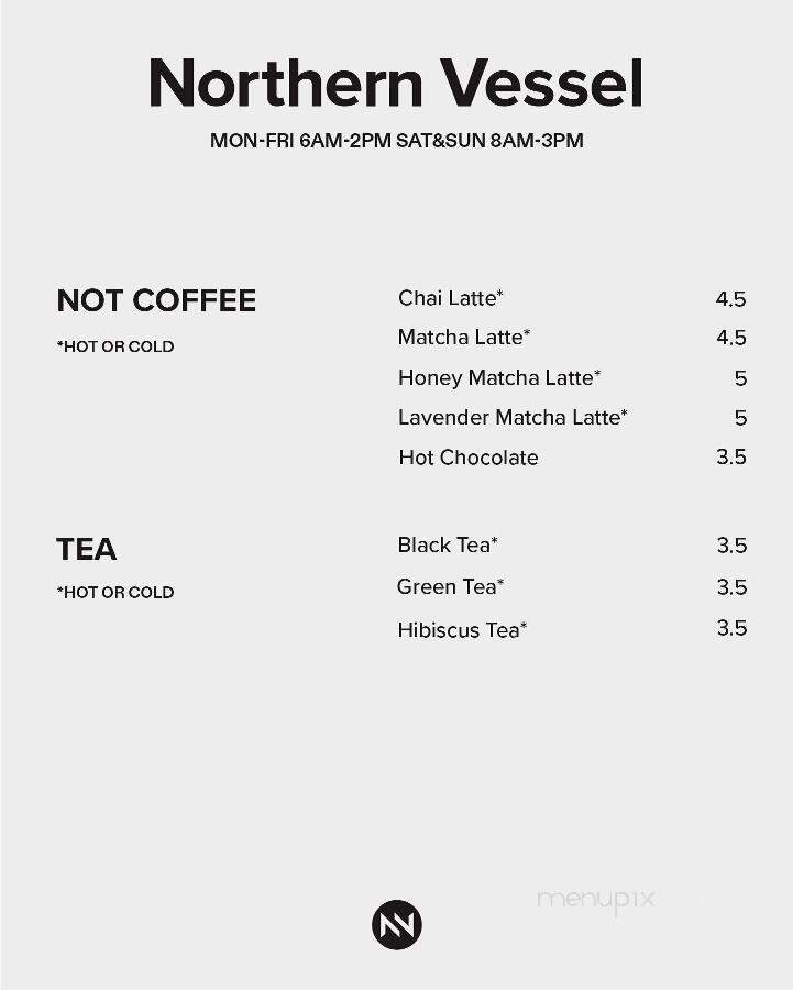 Northern Vessel Coffee - Des Moines, IA menu_pic
