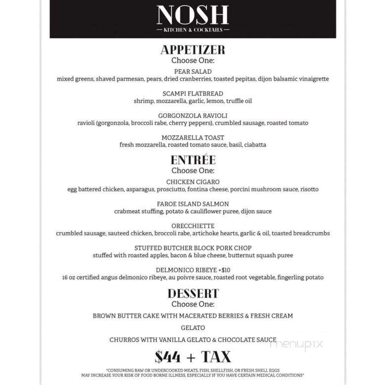 Nosh Kitchen & Cocktails - Hauppauge, NY menu_pic
