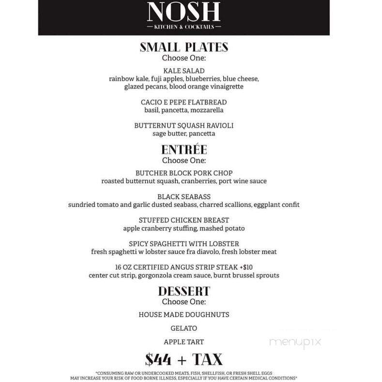 Nosh Kitchen & Cocktails - Hauppauge, NY menu_pic
