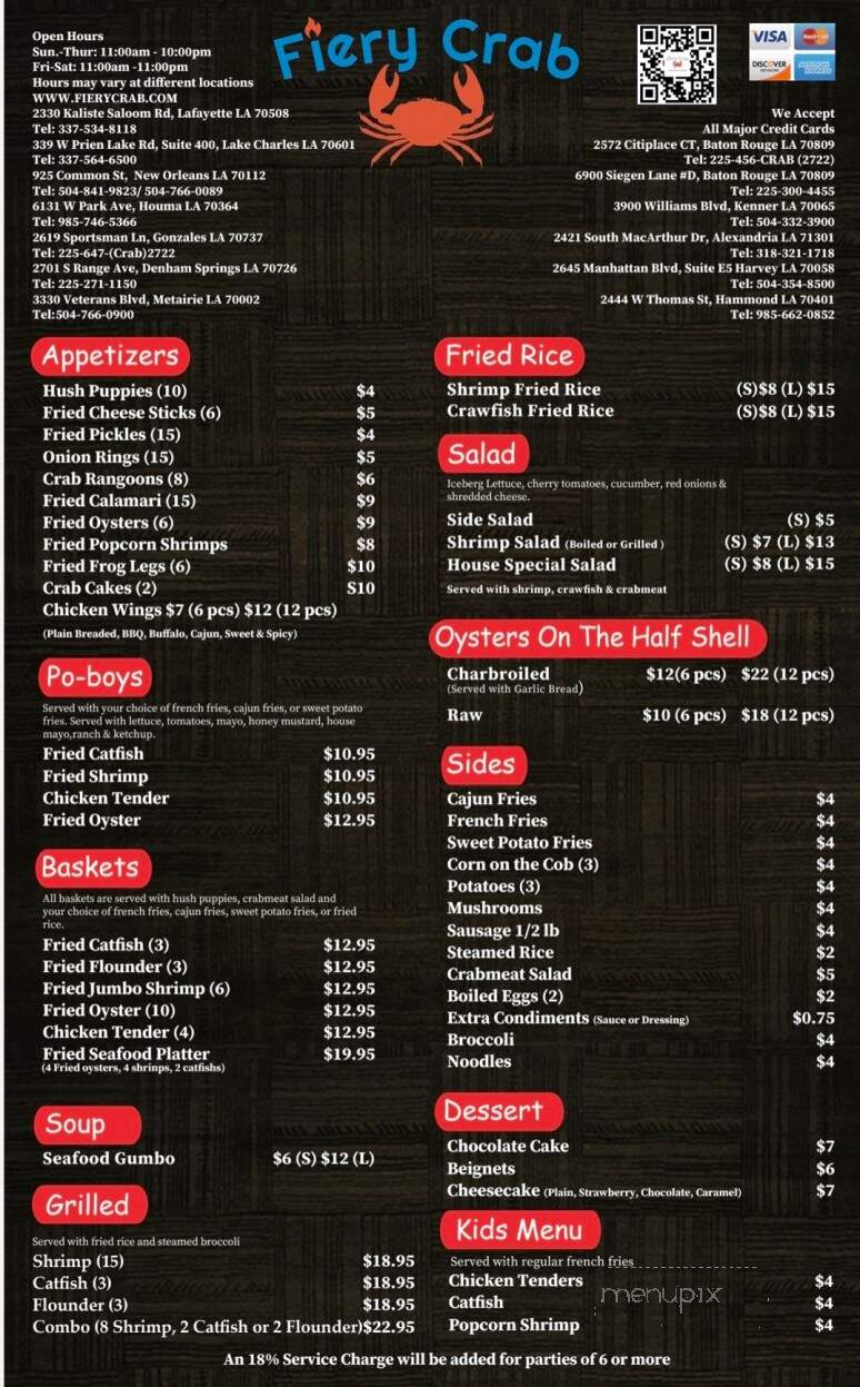Fiery Crab - Denham Springs, LA menu_pic