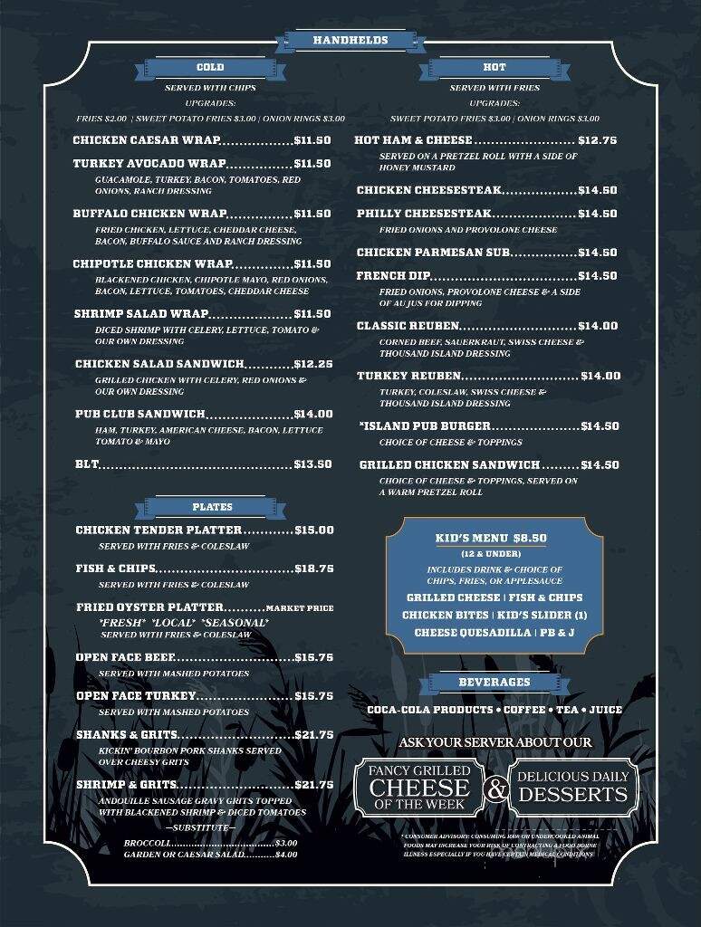 Island Pub - Stevensville, MD menu_pic