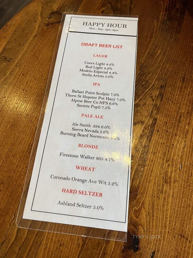 The Oaks Bar & Grill - Santee, CA menu_pic