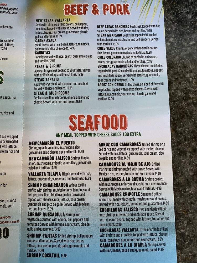 Puerto Vallarta - Steubenville, OH menu_pic
