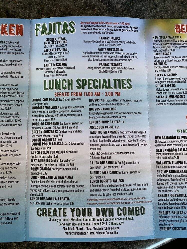 Puerto Vallarta - Steubenville, OH menu_pic