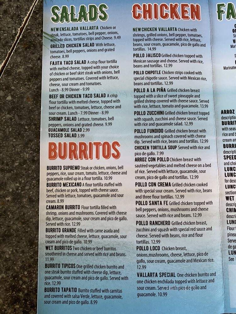 Puerto Vallarta - Steubenville, OH menu_pic