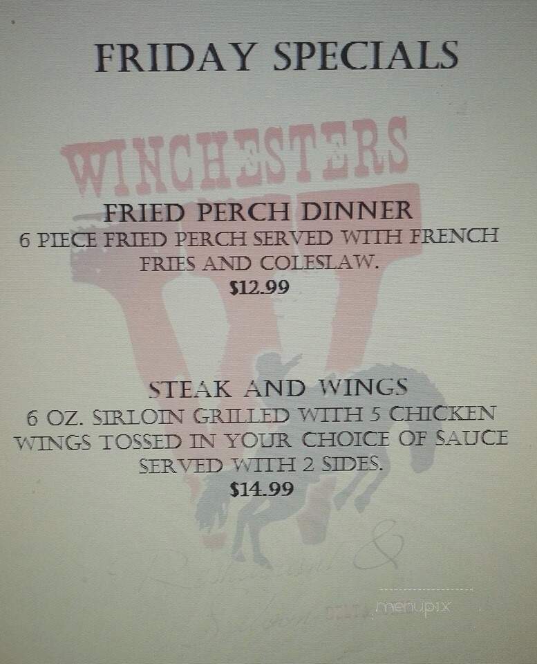 Winchesters Restaurant & Sln - Delta, OH menu_pic